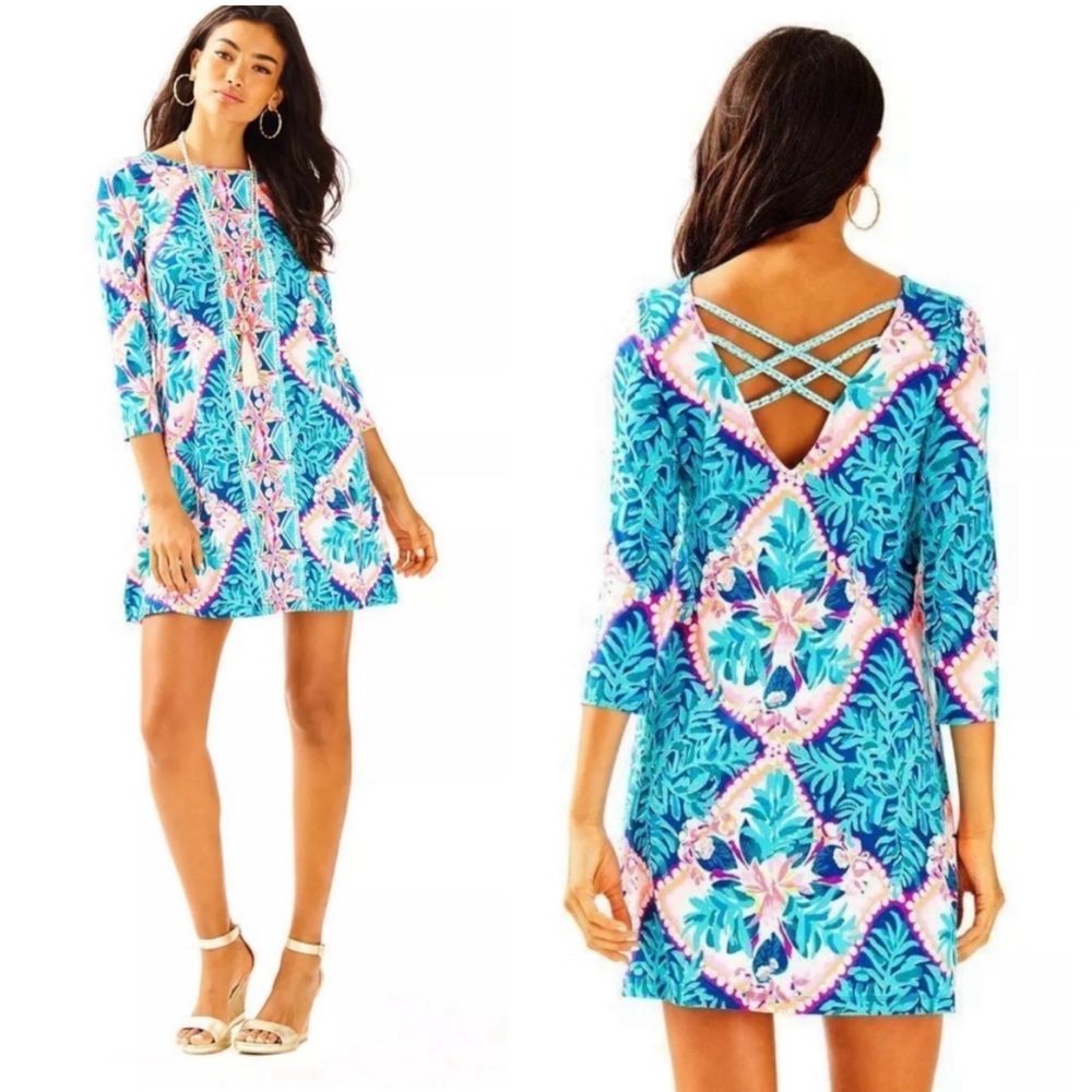 Lilly Pulitzer Ophelia Dress Seaside Aqua Engineered Medium